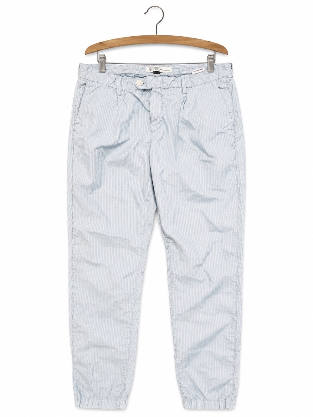 Yan Simmon Friend Tapered Fit Seersucker Trousers Made in Italy Size 34